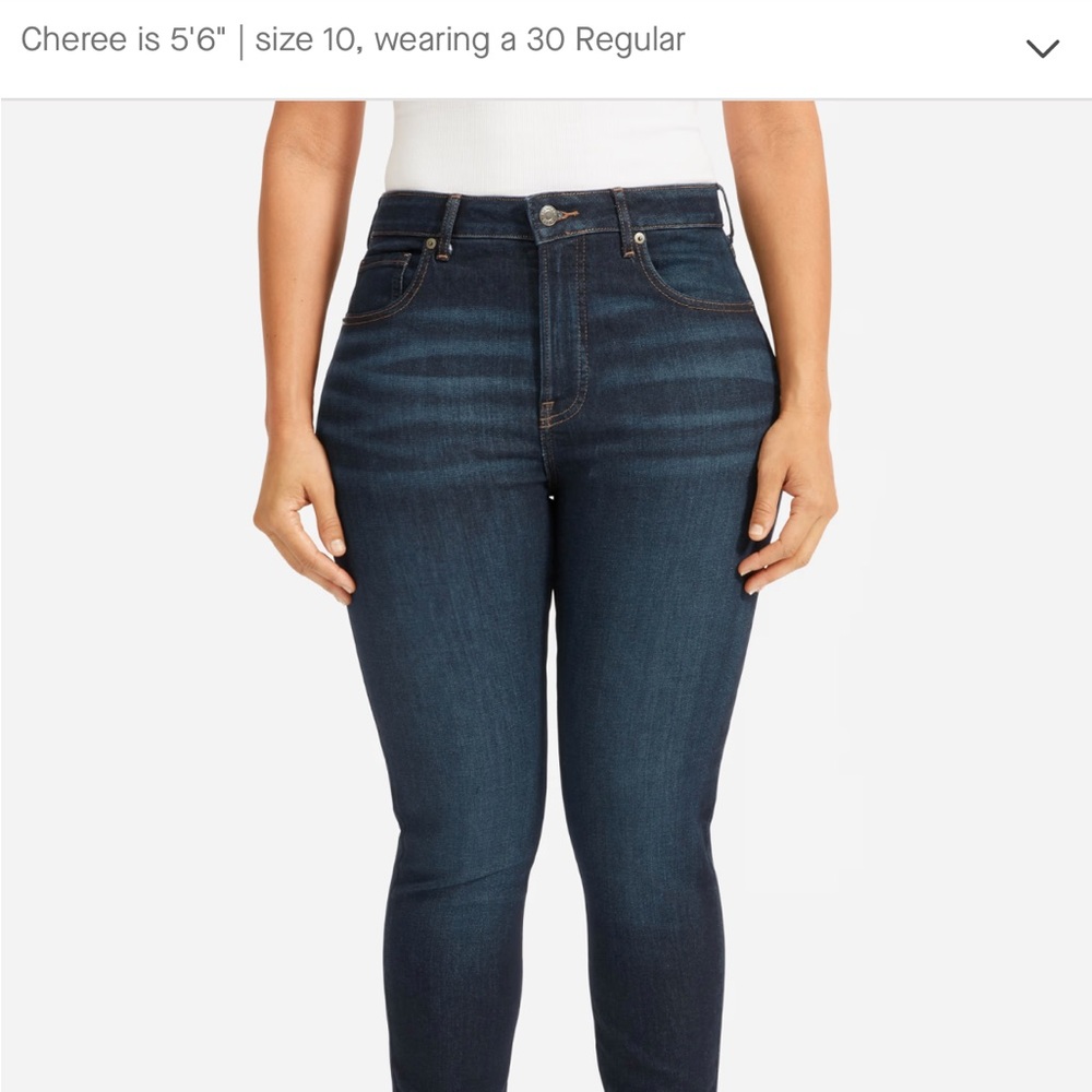 Everlane Women's Dark Indigo Curvy High Rise Skinny Jeans